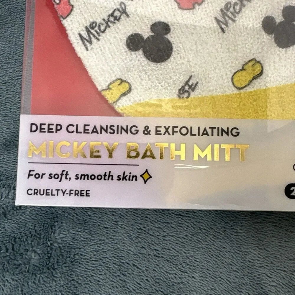 Disney Mickey Mouse bath mitt deep cleansing & exfoliating 1 pair 2Gloves